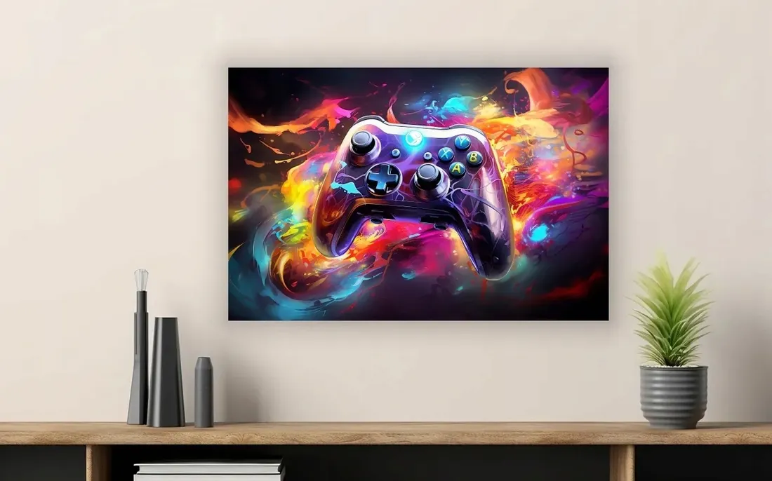 obraz-na-plotnie-scienny-mlodziezowy-gamming-pad-kolory-90x60-cm