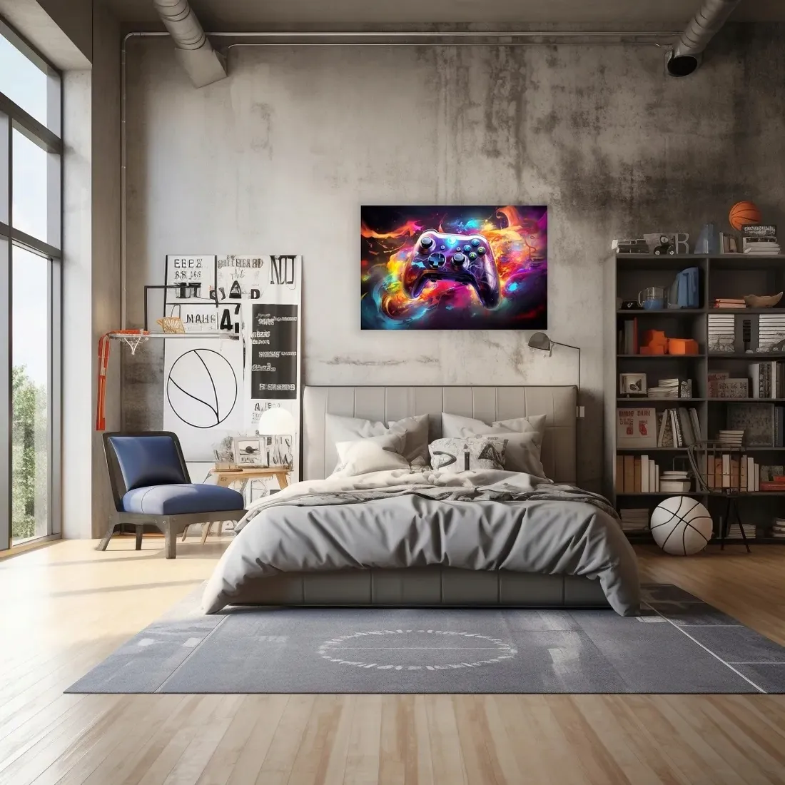 obraz-na-plotnie-scienny-mlodziezowy-gamming-pad-kolory-90x60-cm