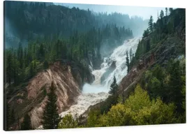 obraz-na-plotnie-do-salonu-sypialni-gorski-wodospad-mgla-natura-las-120x80