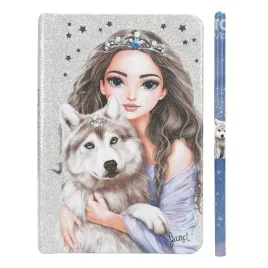 top-model-notes-brokatowy-z-olowkiem-fantasy-wolf-13176