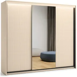 szafa-z-lustrem-250-cm-bezowa-lamele-przesuwna-z-oswietleniem-pojemna-ts-02