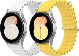 2x-pasek-do-zegarka-zolty-bialy-silikon-samsung-galaxy-watch-amazfit-20mm