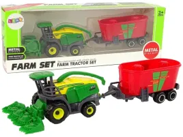 kombajn-z-przyczepa-maszyna-rolnicza-zielony-czerwony-lean-toys