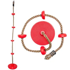 okragle-siedzisko-z-lina-wspinaczkowa-dysk-czerwony-dla-dzieci-30-cm-mocne