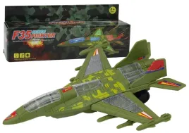 mysliwiec-militarny-f35-jezdzacy-swiatla-dzwieki-zielony-lean-toys
