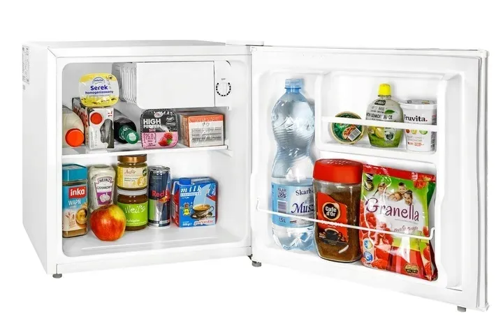 MAŁA LODÓWKA CHŁODZIARKA HOTELOWA BIUROWA DO BIURA 43L MINIBAR 50cm Biała