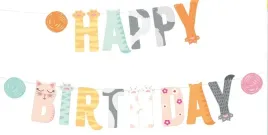 baner-happy-birthday-urodzinowy-kotek-kotki-kot-dekoracja-kolorowa-wiszaca