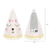 czapeczki-urodzinowe-kotki-czapki-na-glowe-imprezowe-kotek-kot-gadzety-6szt-stan-nowy