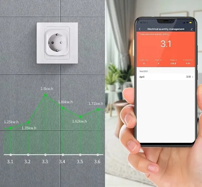 inteligentne-gniazdko-gniazdo-wifi-watomierz-timer-licznik-smart-tuya-16a-stan-nowy-zasilanie-sieciowe
