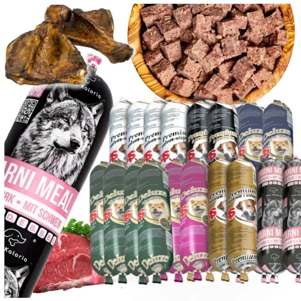 Karma dla Psa Mokra Batony Kiełbasa 90/85% Mięsa Mix 29x1kg+ Łopatka GRATIS