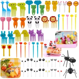 mini-widelec-widelczyk-do-owocow-warzyw-wykalaczki-koreczki-zwierzeta-64szt