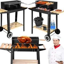 grill-weglowy-stojacy-transportowy-2w1-polki-kola-rozen-stal-chromowana