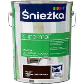 sniezka-supermal-emalia-olejno-ftalowa-kolor-brazowy-ral-8017-polysk-5l