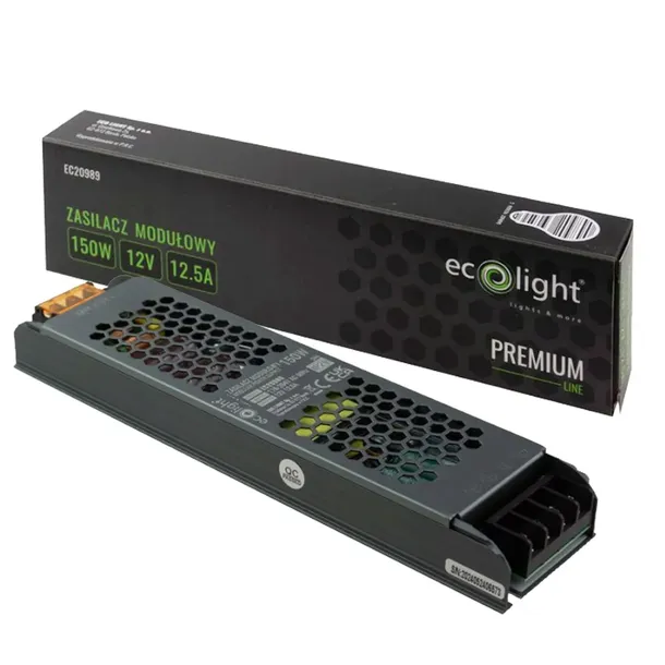Zasilacz modułowy Slim do LED PREMIUM 150W 12V 12,5A Transformator Ecolight