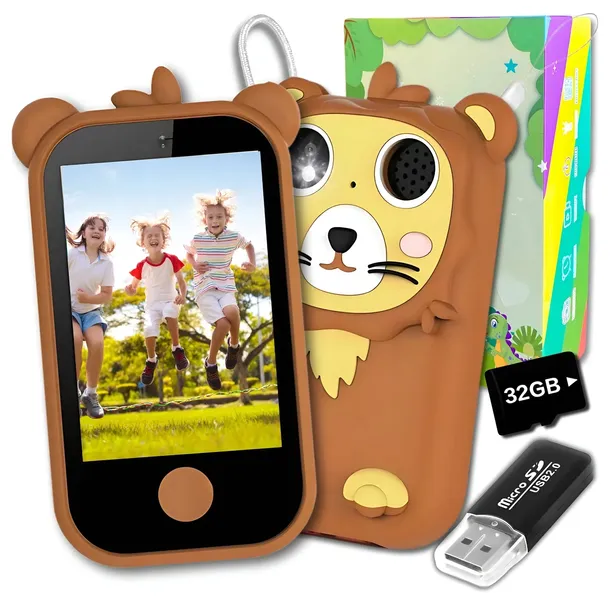 TELEFON DLA DZIECI ZABAWKOWY APARAT CYFROWY EDUKACYJNY KAMERA + KARTA 32GB