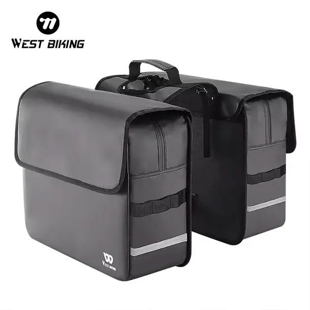 WEST BIKING ROWEROWE TORBY SAKWY PODWÓJNE POJEMNE SZTYWNE WODOODPORNE TPU