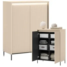 mala-komoda-z-lamelami-szafka-79-cm-bezowa-z-oswietleniem-led-polkami-tg-03