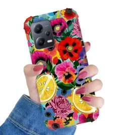 etui-do-xiaomi-redmi-note-12-5g-antishock-kwiaty-kolory-liscie-wiosna-wzory