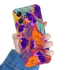 etui-do-xiaomi-redmi-12-5g-antishock-kwiaty-kolory-liscie-boho-wiosna-wzory