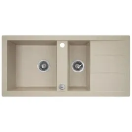 laveo-barbados-bezowy-zlew-granitowy-1-5-komory-z-ociekaczem-100x48-cm