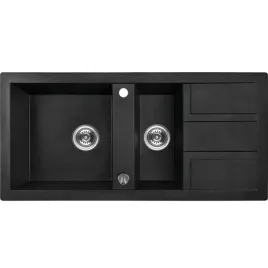 laveo-barbados-czarny-zlew-granitowy-1-5-komory-z-ociekaczem-100x48-cm