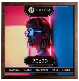 drewniana-ramka-na-zdjecie-20x20-szklo-brazowa-kwadratowa