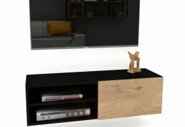wiszaca-otwarta-szafka-rtv-105-cm-czarny-mat-dab-lancelot