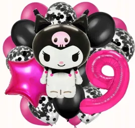 balony-zestaw-balonow-dekoracje-na-9-urodziny-kuromi-18szt