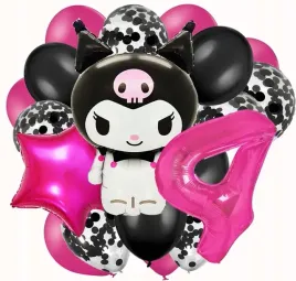 balony-zestaw-balonow-dekoracje-na-4-urodziny-kuromi-18szt