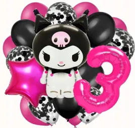 balony-zestaw-balonow-dekoracje-na-3-urodziny-kuromi-18szt