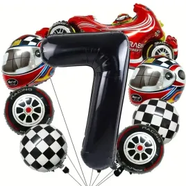balony-zestaw-balonow-dekoracje-na-7-urodziny-formula-racing-wyscigi-8szt