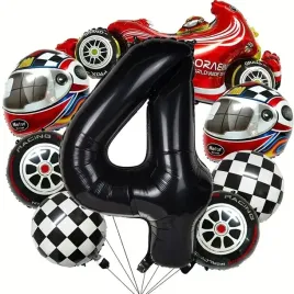 balony-zestaw-balonow-dekoracje-na-4-urodziny-formula-racing-wyscigi-8szt