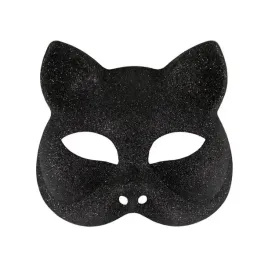 maska-kot-brokatowa-czarna-18x16cm