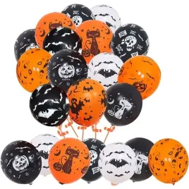 balony-na-halloween-dynia-nietoperz-pomaranczowe-czarne-zestaw-mix-6szt