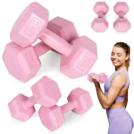 hantle-szesciokatne-zestaw-2x2-kg-ciezarki-do-cwiczen-obciazniki-fitness