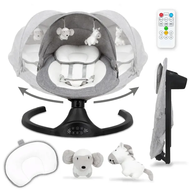 BUJACZEK LEŻACZEK ELEKTRYCZNY 2W1 KIDWELL LUXI BLUETOOTH MELANGE/BLACK