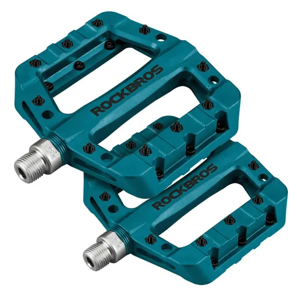 PEDAŁY ROWEROWE PLATFORMOWE DO ROWERU METALOWE NYLONOWE ROCKBROS NIEBIESKIE