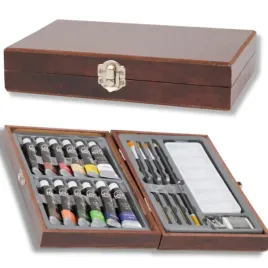 profesjonalne-farby-akrylowe-pedzelki-drewniane-etui-olowek-gumka-20-elem