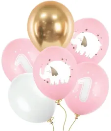 balony-na-roczek-rozowe-slonik-cyfra1-dekoracje-pierwsze-urodziny-zestaw-6x