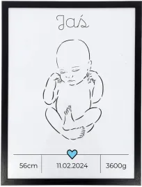 plakat-personalizowany-prezent-chrzest-narodziny-dziecko-w-ramce-40x30-cm