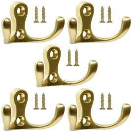 5x-wieszak-meblowy-scienny-haczyk-na-ubrania-w005-zloty-szczotkowany-wkrety