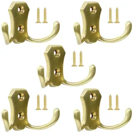 5x-wieszak-meblowy-scienny-haczyk-na-ubrania-w004-zloty-szczotkowany-wkrety