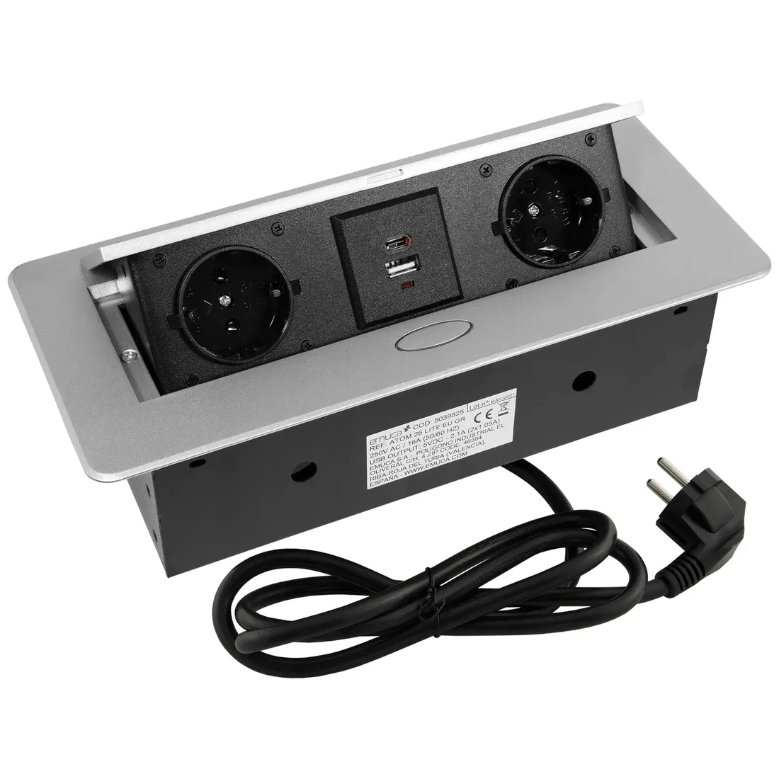 gniazdo-chowane-w-blat-atom-26-lite-usb-aluminium-stan-nowy
