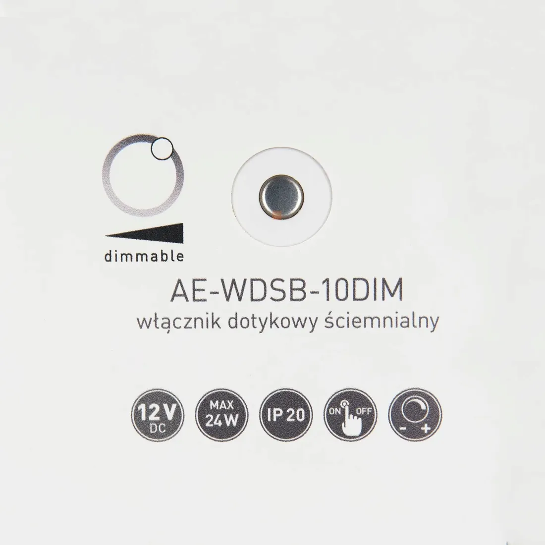 wlacznik-dotykowy-sciemnialny-bialy-ae-wdsb-10dim-stan-nowy