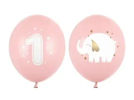 balony-urodzinowe-roczek-pierwsze-urodzinki-slonik-cyfra-1-rozowe-50szt