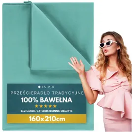 przescieradlo-bez-gumki-tradycyjne-160x210-cm-100percent-bawelna-mietowe-mieta