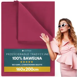 przescieradlo-bez-gumki-tradycyjne-160x200-cm-bawelniane-fuksja