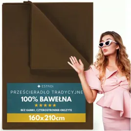 przescieradlo-bez-gumki-tradycyjne-160x210-cm-100percent-bawelna-brazowy-braz