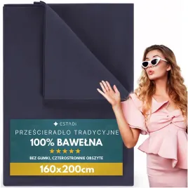 przescieradlo-bez-gumki-tradycyjne-160x200-cm-bawelniane-granatowe-granat