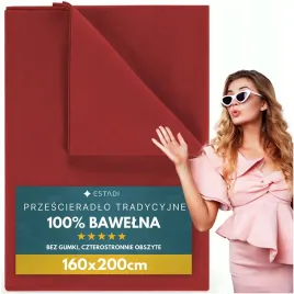 przescieradlo-bez-gumki-tradycyjne-160x200-cm-bawelniane-czerwone-czerwony
